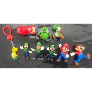 Nintendo Super Mario Brothers Mixed LOT of 9 Diecast PVC Hot Wheels JAKKS